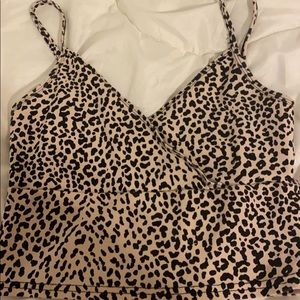 cheetah print cropped tank top